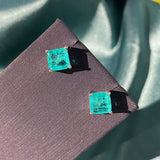 Solitaire Paraiba Tourmaline Stud Earrings