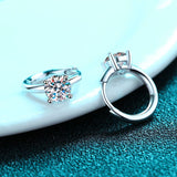 Huggie with Solitaire Moissanite, Solid Silver Earrings-EM009