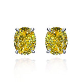 Solitaire Simulate Diamond Stud Earrings-Oval Shape Studs