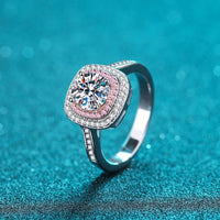 Moissanite Wedding Ring, Pinkish Diamonds Ring, Statement Ring-RM025