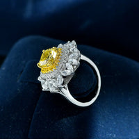 Statement Rings, Cocktail Ring, Canary Cushion Cut Ring