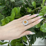 Giant Flower Simulate Diamond Ring-Orange