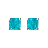 Solitaire Paraiba Tourmaline Stud Earrings