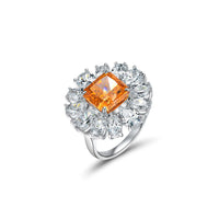 Giant Flower Simulate Diamond Ring-Orange