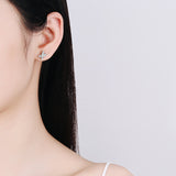 Moissanite Studs Earrings, X shape Moissante Studs-EM019