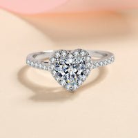 Moissanite Wedding Ring, Heart Shape Diamonds Ring, Statement Ring