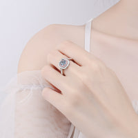 Moissanite Wedding Ring, Pinkish Diamonds Ring, Statement Ring-RM025
