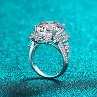 Giant Moissanite Engagement Ring, 10 carat Moissanite Wedding Ring; Giant Flower Statement Rings - RM028