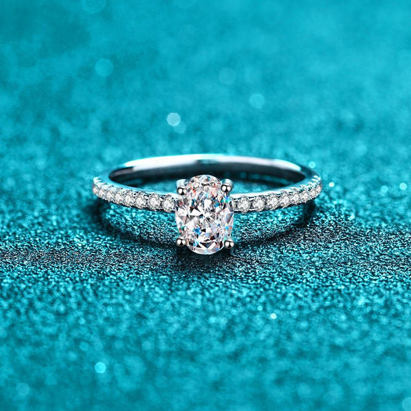 Moissanite Wedding Ring, Oval Cut Statement Ring-RM019