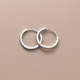 Classic Solid 925 Sterling Silver Huggie Earrings