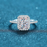 Moissanite Wedding, Radiant Cut Statement Ring-RM015