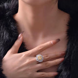 Statement Rings, Cocktail Ring, Canary Cushion Cut Ring