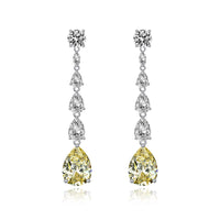 Simulate Diamond Dangle Earrings-Canary Yellow