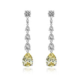 Simulate Diamond Dangle Earrings-Canary Yellow