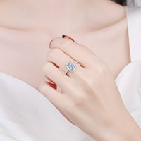 Moissanite Wedding Ring, Radiant Cut Statement Ring