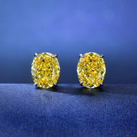 Solitaire Simulate Diamond Stud Earrings-Oval Shape Studs