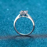 Moissanite Wedding Ring, Princess Cut Statement Ring