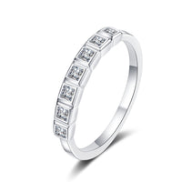 Moissanite Wedding Ring, Princess Cut Diamond Band Ring