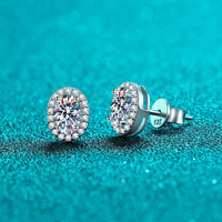 Oval Shape Moissanite Diamonds Stud Earrings