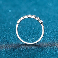 Moissanite Wedding Ring, Princess Cut Diamond Band Ring-RM023
