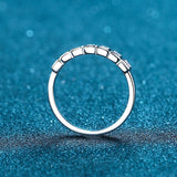 Moissanite Wedding Ring, Princess Cut Diamond Band Ring