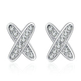 Moissanite Studs Earrings, X shape Moissante Studs-EM019