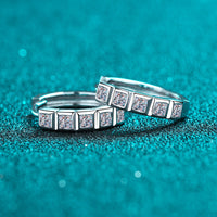 Moissanite Huggies, Solid Silver Diamonds Huggie Earrings - EM018