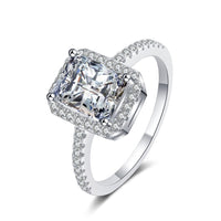 Moissanite Wedding Ring, Radiant Cut Statement Ring