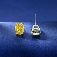 Solitaire Simulate Diamond Stud Earrings-Oval Shape Studs